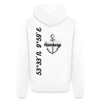 Hamburg coordinates motif clothing - Unisex Premium Organic Zip Hoodie - white - Back - Thijin (182cm)