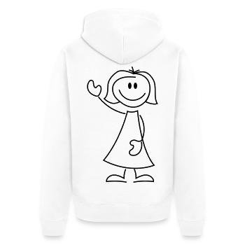 Shirts for women and girls - Unisex Premium Organic Zip Hoodie - white - Back - Thijin (182cm)