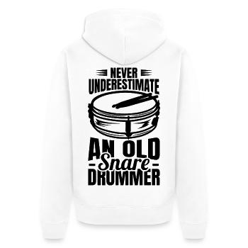 Trommler Opa - Unisex Premium Bio Zip Hoodie - Weiß - Hinten - Thijin (182cm)