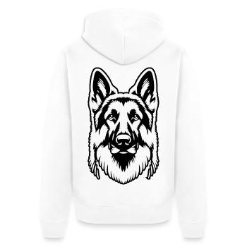 German Shepherd black silhouette from head - Unisex Premium Organic Zip Hoodie - white - Back - Thijin (182cm)