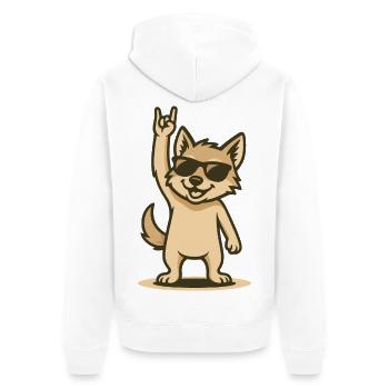 chiot chacal cool avec des lunettes de soleil - Veste à capuche bio Premium Unisexe - blanc - Dos - Thijin (182cm)