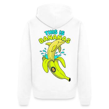 This Is Bananas 8. Geburtstag Delfin - Unisex Premium Bio Zip Hoodie - Weiß - Hinten - Thijin (182cm)