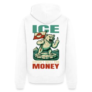 Greenland Doesn't Melt For Money - Unisex Premium Bio Zip Hoodie - Weiß - Hinten - Thijin (182cm)