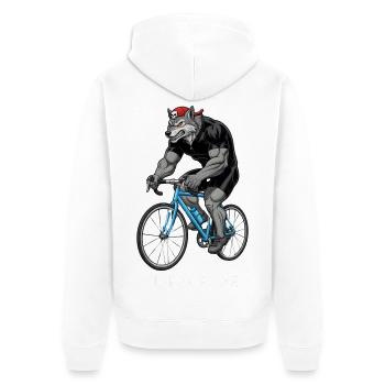 Cycliste Wolf Vélo de route Vélo de montagne Vélo sportif - Veste à capuche bio Premium Unisexe - blanc - Dos - Thijin (182cm)