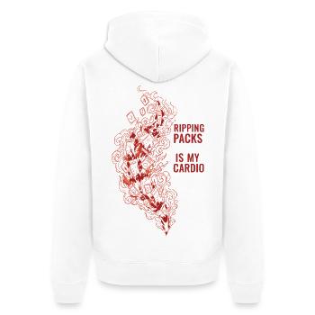 Ripping Packs Is My Cardio Trading Card Collector - Unisex Premium Organic Zip Hoodie - white - Back - Thijin (182cm)
