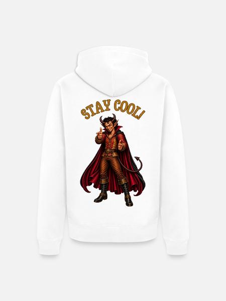 Stay Cool! – Devil Humor - Unisex Premium Bio Zip Hoodie - Weiß