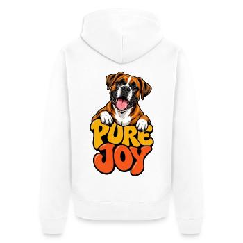 Boxer - Unisex Premium Bio Zip Hoodie - Weiß - Hinten - Thijin (182cm)