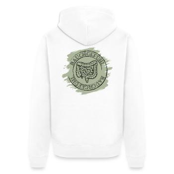 Bauchgefühl - Unisex Premium Bio Zip Hoodie - Weiß - Hinten - Thijin (182cm)