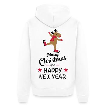 Weihnachten - Unisex Premium Bio Zip Hoodie - Weiß - Hinten - Thijin (182cm)