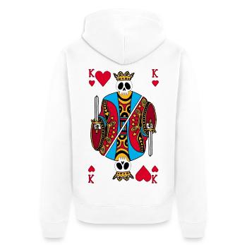 Skelett des Königs der Herzen - Unisex Premium Bio Zip Hoodie - Weiß - Hinten - Thijin (182cm)