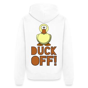Duck off! Rot on with duck! # - Unisex Premium Organic Zip Hoodie - white - Back - Thijin (182cm)