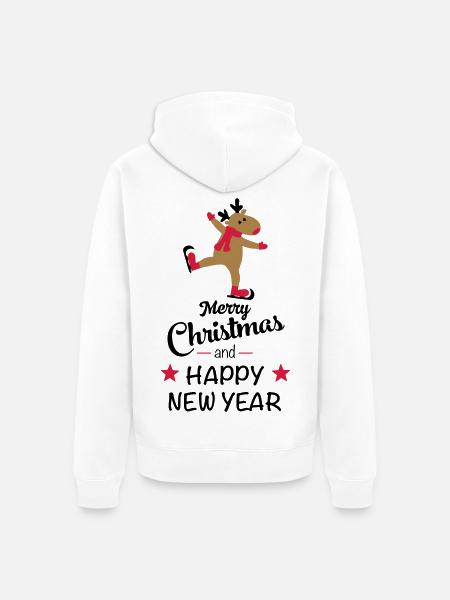 Noël drôle - Veste à capuche bio Premium Unisexe - blanc