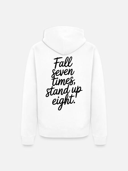 Never give up - Unisex Premium Bio Zip Hoodie - Weiß