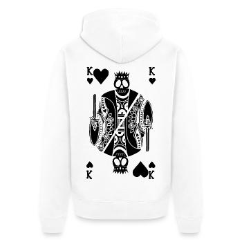 König der Herzen Schwarzes Skelett - Unisex Premium Bio Zip Hoodie - Weiß - Hinten - Thijin (182cm)
