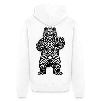 Big Bear - Unisex Premium Organic Zip Hoodie - white - Back - Thijin (182cm)