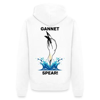 Nördliche Tölpel-Meer-Meer-Speer-Göre - Unisex Premium Bio Zip Hoodie - Weiß - Hinten - Thijin (182cm)