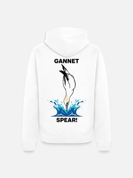 Nördliche Tölpel-Meer-Meer-Speer-Göre - Unisex Premium Bio Zip Hoodie - Weiß