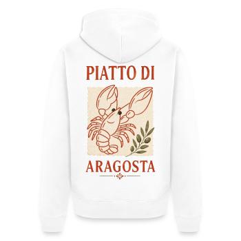 Piatto di Aragosta Hummer Italien Retro - Unisex Premium Bio Zip Hoodie - Weiß - Hinten - Thijin (182cm)