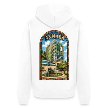 Annaba Arc Ciel - Veste à capuche bio Premium Unisexe - blanc - Dos - Thijin (182cm)
