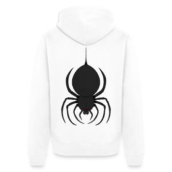 Düstere Spinne mit Roten Augen - Unisex Premium Bio Zip Hoodie - Weiß - Hinten - Thijin (182cm)