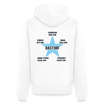 Bastorf Urlaub Ostseeküste Mecklenburg Vorpommern - Unisex Premium Bio Zip Hoodie - Weiß - Hinten - Thijin (182cm)
