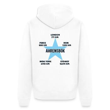 Ahrensbök Stern Ostsee Küste Wohnort Heimat - Unisex Premium Bio Zip Hoodie - Weiß - Hinten - Thijin (182cm)