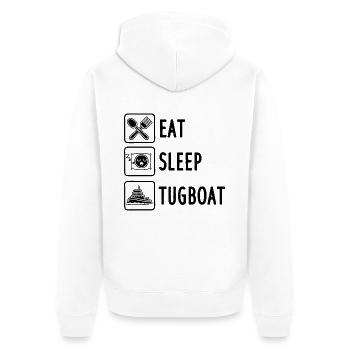 Manger Dormir Remorqueur Conducteur de Remorqueur - Veste à capuche bio Premium Unisexe - blanc - Dos - Thijin (182cm)