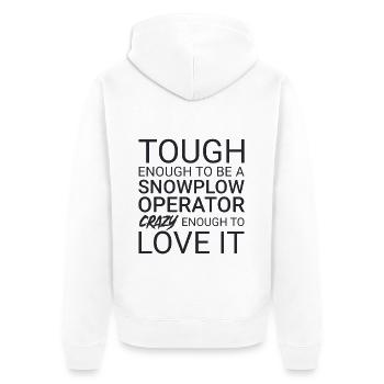 Snowplow Operator Crazy - Unisex Premium Organic Zip Hoodie - white - Back - Thijin (182cm)