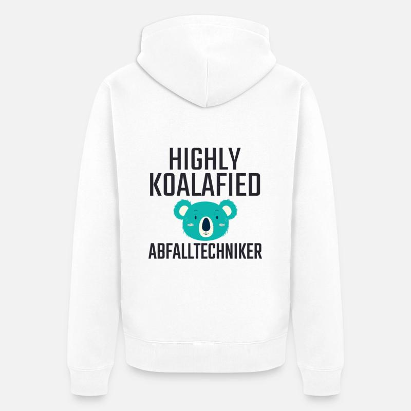 Technicien des déchets Koalafied - Veste à capuche bio Premium Unisexe - blanc