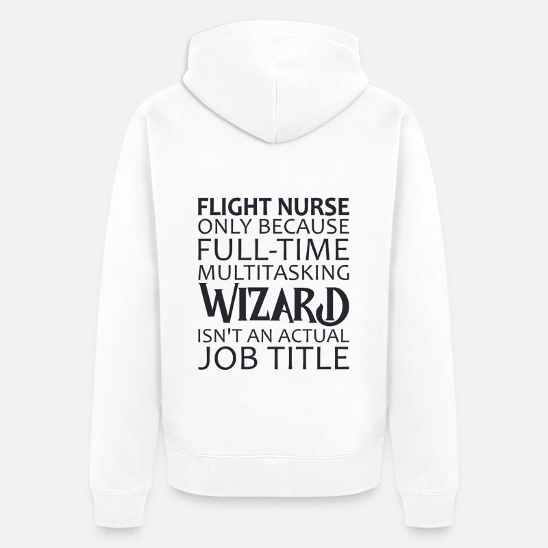 Flight Nurse Wizard Luftrettung - Unisex Premium Bio Zip Hoodie - Weiß