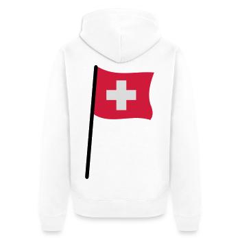 Schweizer Flagge - Unisex Premium Bio Zip Hoodie - Weiß - Hinten - Thijin (182cm)