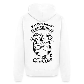 Ich bin nicht flauschig Katze - Comic - Unisex Premium Bio Zip Hoodie - Weiß - Hinten - Thijin (182cm)