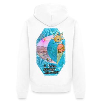 Canary Islands with their own touch - Relax + soak up the sun - Unisex Premium Organic Zip Hoodie - white - Back - Thijin (182cm)