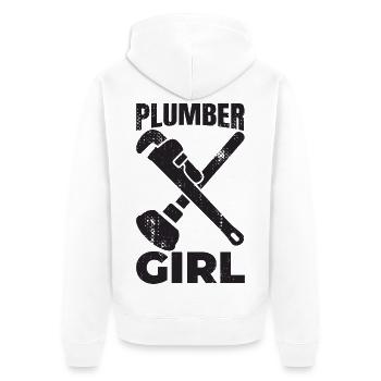 Fille plombier - Veste à capuche bio Premium Unisexe - blanc - Dos - Thijin (182cm)