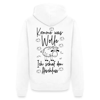 KOMME WAS WOLLE ICH SCHAF DEN ABSCHLUSS 2026 - Unisex Premium Bio Zip Hoodie - Weiß - Hinten - Thijin (182cm)