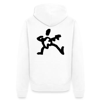 Wilderer-black - Unisex Premium Bio Zip Hoodie - Weiß - Hinten - Thijin (182cm)