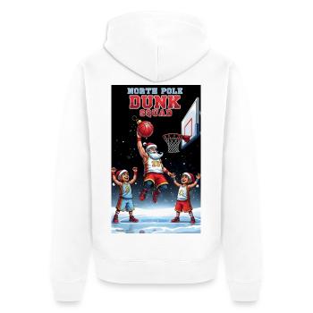 Équipe de dunks du pôle nord de basketball de Santa Dunking - Veste à capuche bio Premium Unisexe - blanc - Dos - Thijin (182cm)