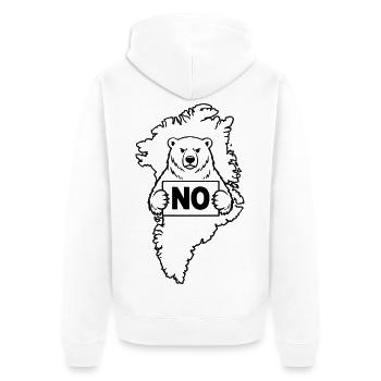 Le Groenland n’est pas à vendre - Veste à capuche bio Premium Unisexe - blanc - Dos - Thijin (182cm)
