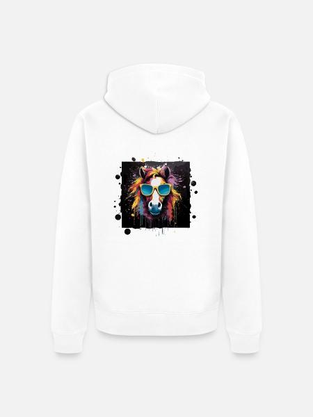 Pferdeliebe - Unisex Premium Bio Zip Hoodie - Weiß
