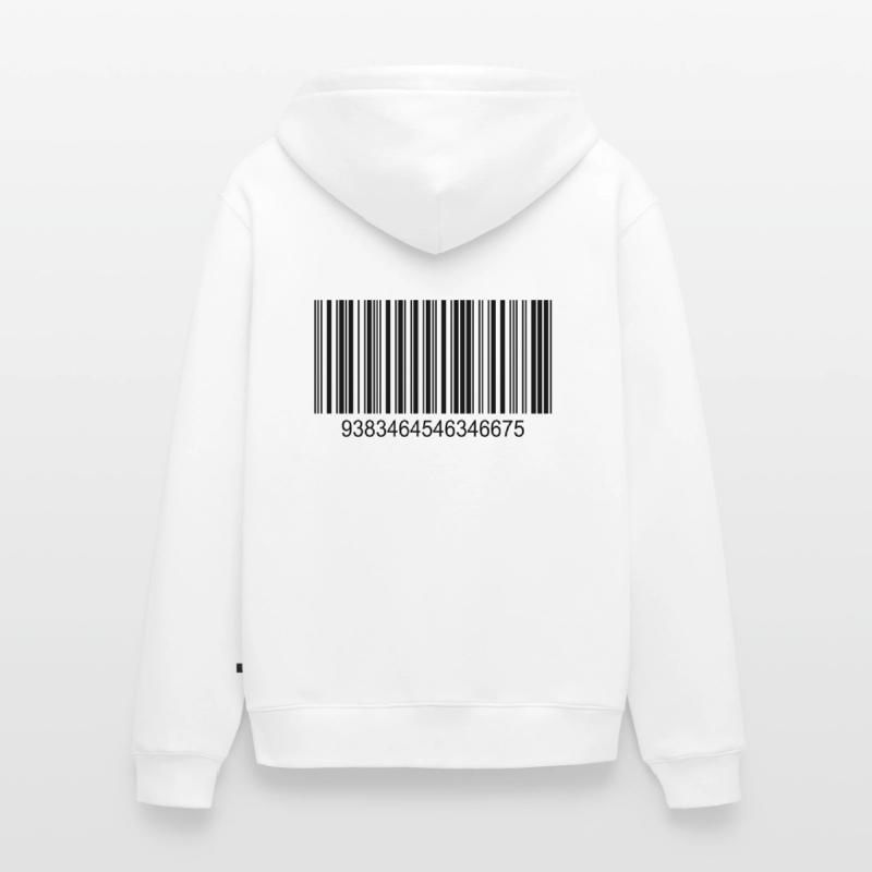 Code barres / code-barres en noir avec des chiffres Veste à capuche bio Premium Unisexe