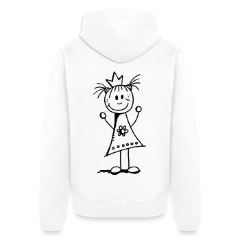Little Princess - Crown - chiffre de bâton - Veste à capuche bio Premium Unisexe - blanc - Dos - Thijin (182cm)