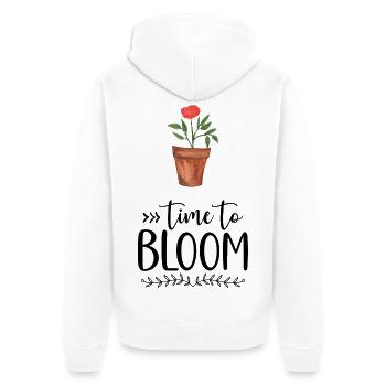 Geschenke mit Blumen - Unisex Premium Bio Zip Hoodie - Weiß - Hinten - Thijin (182cm)