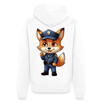 Fox Police - Veste à capuche bio Premium Unisexe - blanc - Dos - Thijin (182cm)