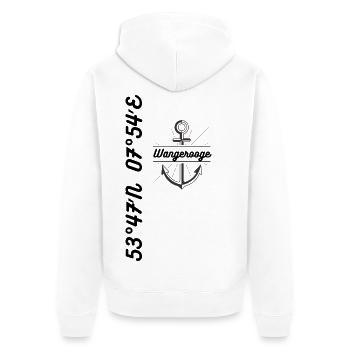 Koordinaten Motiv Wangerooge - Unisex Premium Bio Zip Hoodie - Weiß - Hinten - Thijin (182cm)