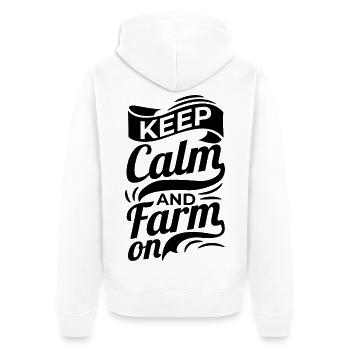 Bauer Spruch - Unisex Premium Bio Zip Hoodie - Weiß - Hinten - Thijin (182cm)