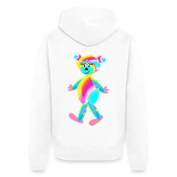 Regenbogenpaul - Tierchen - Kinder - Unisex Premium Bio Zip Hoodie - Weiß - Hinten - Thijin (182cm)