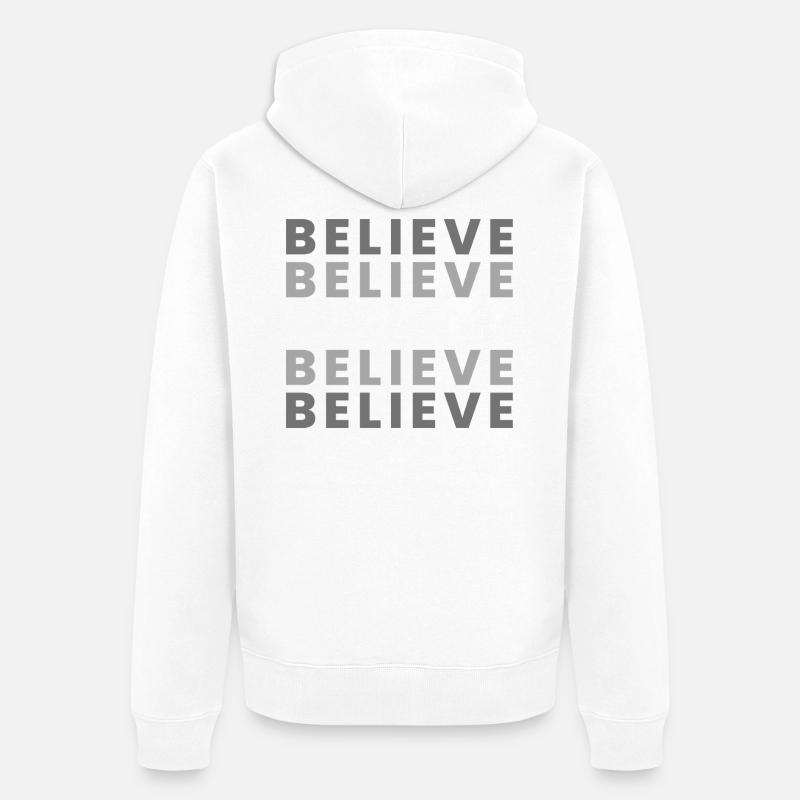 Foi dans la grille – Gris Blanc - Veste à capuche bio Premium Unisexe - blanc