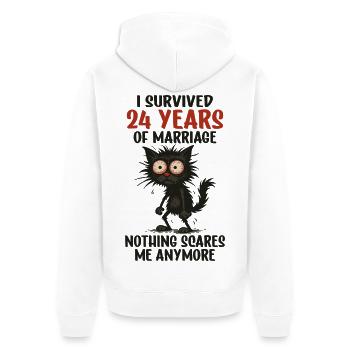 24 Hochzeitstag Geschenk Mann Frau Ehemann Ehefrau - Unisex Premium Bio Zip Hoodie - Weiß - Hinten - Thijin (182cm)