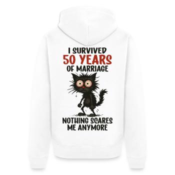 50th Wedding Anniversary Gift Husband Husband Wife - Unisex Premium Organic Zip Hoodie - white - Back - Thijin (182cm)