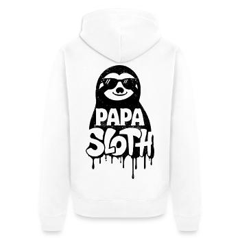 Papa Paresseux - Fête des pères de Cool Sloth - Veste à capuche bio Premium Unisexe - blanc - Dos - Thijin (182cm)